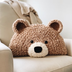 CROCHET PATTERN Bear Pillow Nursery, toddler, child, decor image 1