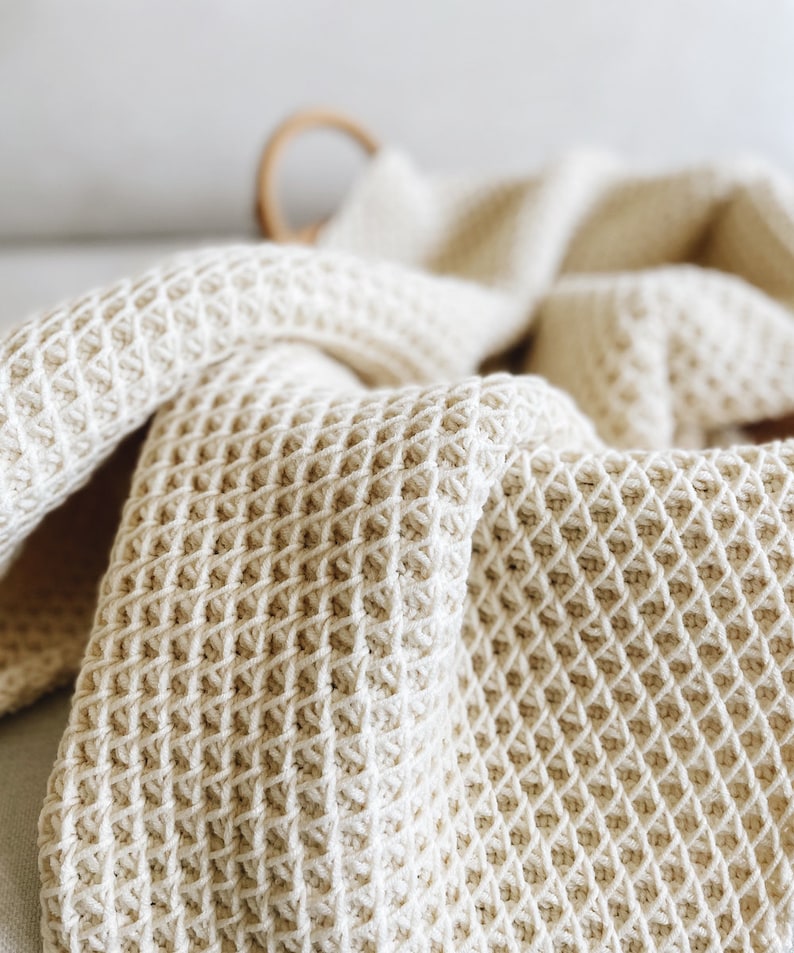 CROCHET PATTERN Blanket, Honeycomb Afghan Throw The Bourdon image 7