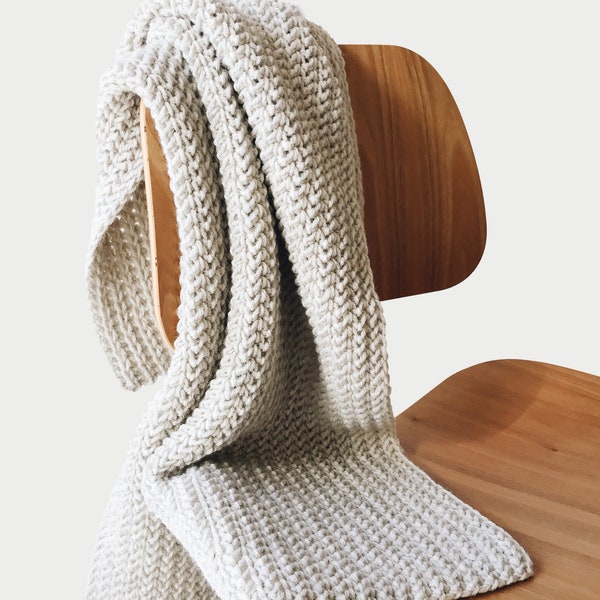 CROCHET PATTERN ⨯ Blanket, Afghan, Throw ⨯ Chunky Texture  ⨯ The Kenscoff
