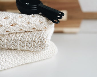 CROCHET PATTERN ⨯ Kitchen towel, Bathroom towel, Hand towel, Set ⨯ Kwizin Towel Set
