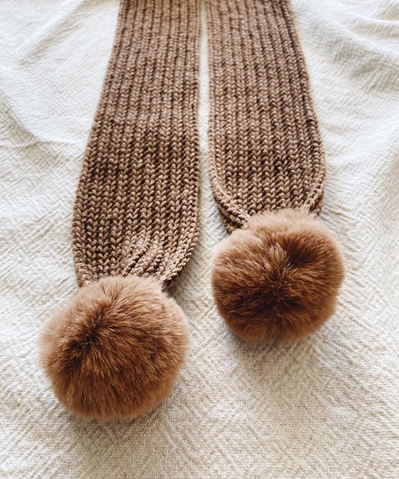 CROCHET PATTERN ⨯ Ribbed Pom Scarf ⨯ Toddler, Child, Teen, Adult