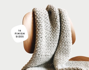 CROCHET PATTERN ⨯ Blanket, Afghan, Throw ⨯ Linen Texture  ⨯ The Foleur