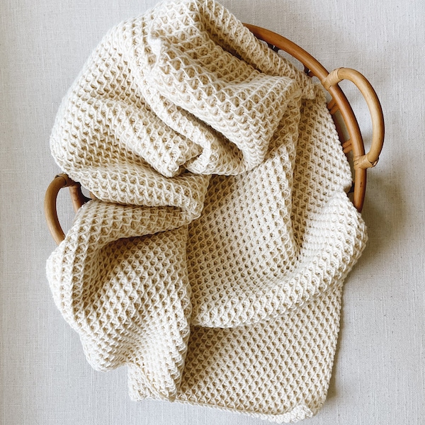 CROCHET PATTERN ⨯ Blanket, Honeycomb Afghan Throw ⨯ The Bourdon