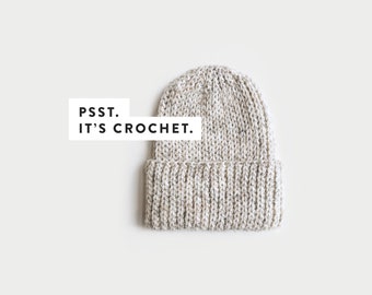 CROCHET PATTERN ⨯ Ribbed, Knit look hat  ⨯ The Torbeck