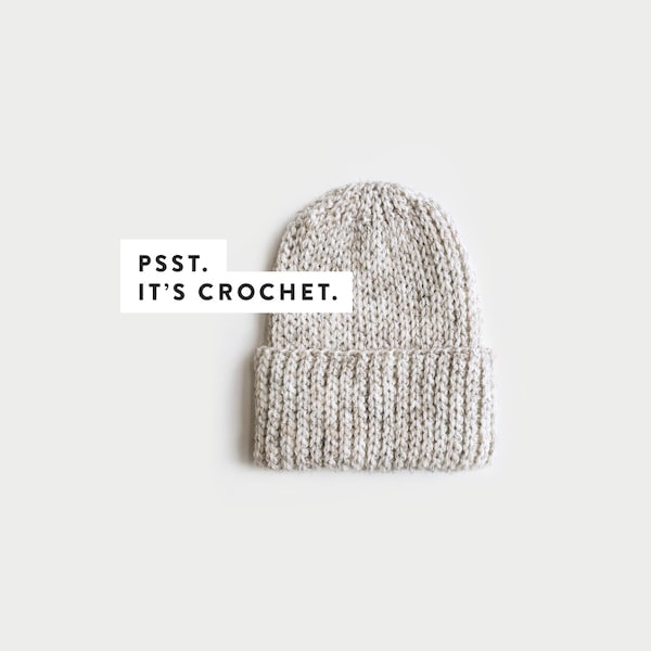 CROCHET PATTERN ⨯ Ribbed, Knit look hat  ⨯ The Torbeck