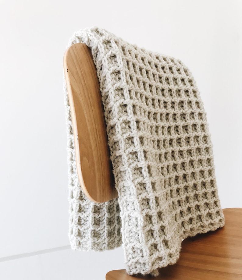 CROCHET PATTERN Blanket, Afghan Waffle Texture The Poze Throw image 6