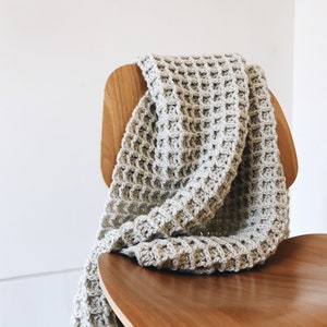 CROCHET PATTERN Blanket, Afghan Waffle Texture The Poze Throw image 5