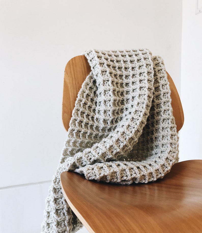CROCHET PATTERN Blanket, Afghan Waffle Texture The Poze Throw image 5