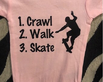 Crawl Walk Skate Ropa De Bebe Skater Futura Camisa De Etsy
