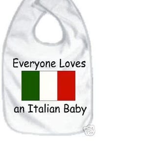 Italian baby bib - infant clothes clothing - shower gift boy girl - funny Italy flag bib