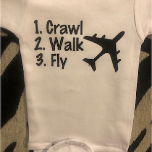 Airplane Baby Onesie ®: Crawl Walk Fly Pilot Infant One Piece Bodysuit