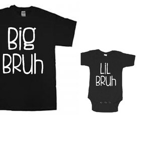Big Lil Bruh Brother Shirt Onesie ® Set  Matching Sibling Youth T-Shirts