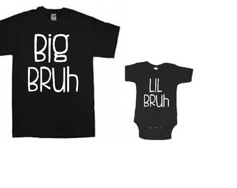 Conjunto de camiseta y mono Big Lil Bruh Brother® para jóvenes hermanos