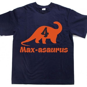 Personalized Brontosaurus Birthday Shirt: Custom Toddler boys Youth Dinosaur Tee