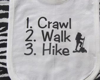 Hiking Baby Bib: Crawl Walk Hike Future Hiker Cotton Bib Infant Clothes Clothing