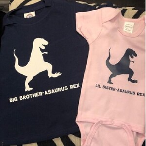 Dinosaurier Bruder Schwester Set: T-Rex Shirt & Bodysuit