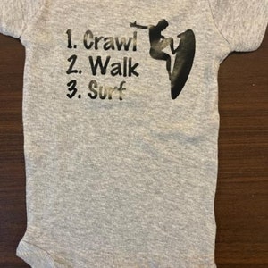 surfing baby onesie ® - infant one piece bodysuit - crawl walk surf clothes clothing - shower gift - toddler shirt