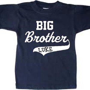 Personalized Big Brother Shirt: Custom Sibling Toddler Youth Boys Tee T-shirt