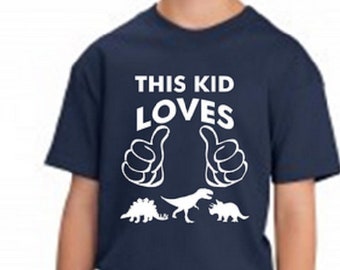 Boys Dinosaur Toddler Shirt - Kids Youth Dino Tees - Clothes Clothing T-Rex Gift T-Shirt