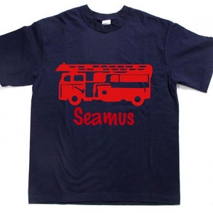 Personalized Firetruck Birthday Shirt: Custom Cotton T-Shirt