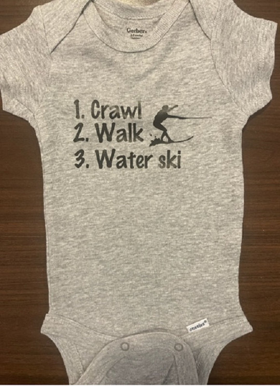 Crawl Water Ski Onesie ® Water Skiing Baby Onesie ® Water Etsy