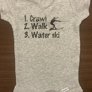 Crawl water ski onesie ® - Water skiing infant one piece bodysuit - sports clothes clothing - shower gift boy girl