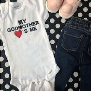 Godmother Baby Onesie®: &#39;My Godmother Loves Me&#39; Bodysuit