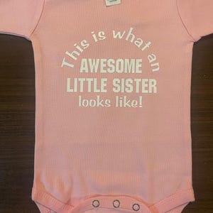 Little Sister Baby Girl Onesie ® Infant Sibling One Piece Bodysuit Shower Gift