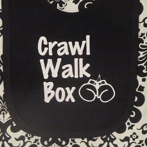 Boxing Baby Bib: Crawl Walk Box Infant Clothes Clothing Sports Shower Gift