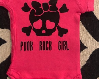 Punk Rock Girl BabyOnesie ® Infant One Piece Bodysuit Skull Bow Clothes