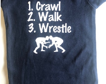 Wrestle Baby Onesie: Crawl Walk Wrestling Bodysuit Future Wrestler Infant One Piece Shower Gift