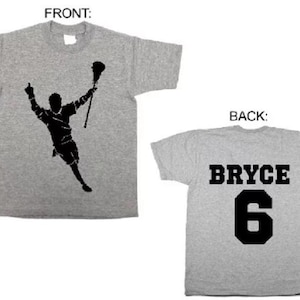 personalized lacrosse shirt - boys girls shirt - sports jersey - custom name number - youth toddler kids t-shirt tshirt