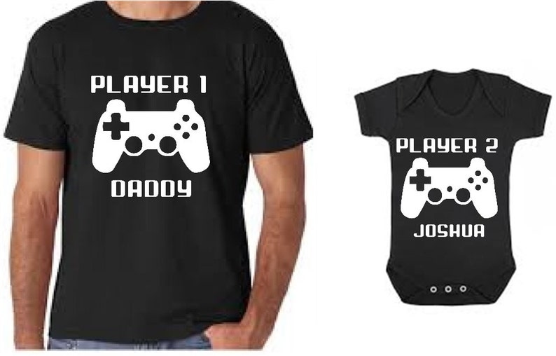 Daddy Son Matching Shirts Player 1 Player 2 Shirts Father - Etsy