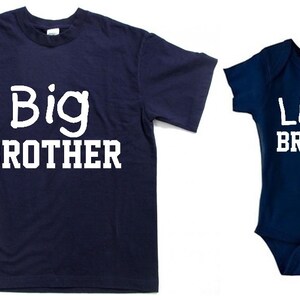 Big Brother Little Brother Matching Shirt Set - Navy Sibling Outfit