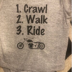 Motorcycle Baby Onesie ® Crawl Walk Ride Infant One Piece Biker Bodysuit