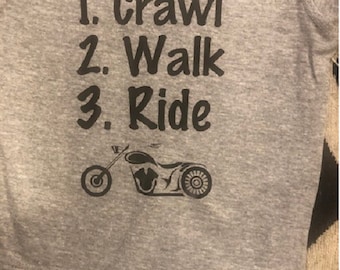 Motorcycle Baby Onesie ® Crawl Walk Ride Infant One Piece Biker Bodysuit