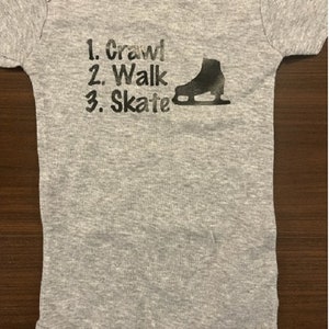 Crawl Walk Skate Baby Onesie ® - Hockey Skating Infant Bodysuit One Piece