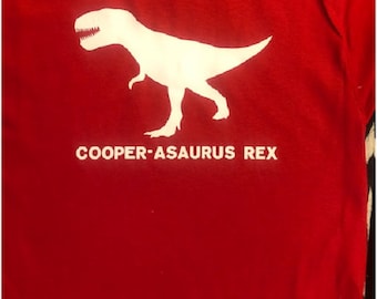 Personalized T-Rex Shirt: Custom Dinosaur Toddler Boys Kids Youth Tee T-Shirt