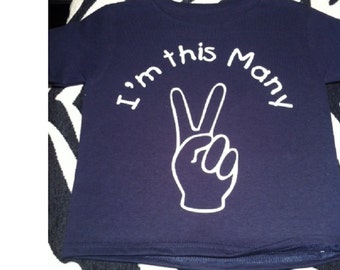 Camiseta de aniversário de dois anos para meninos e meninas