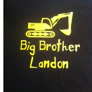 Personalized Big Brother Excavator Shirt: Custom Construction Tee