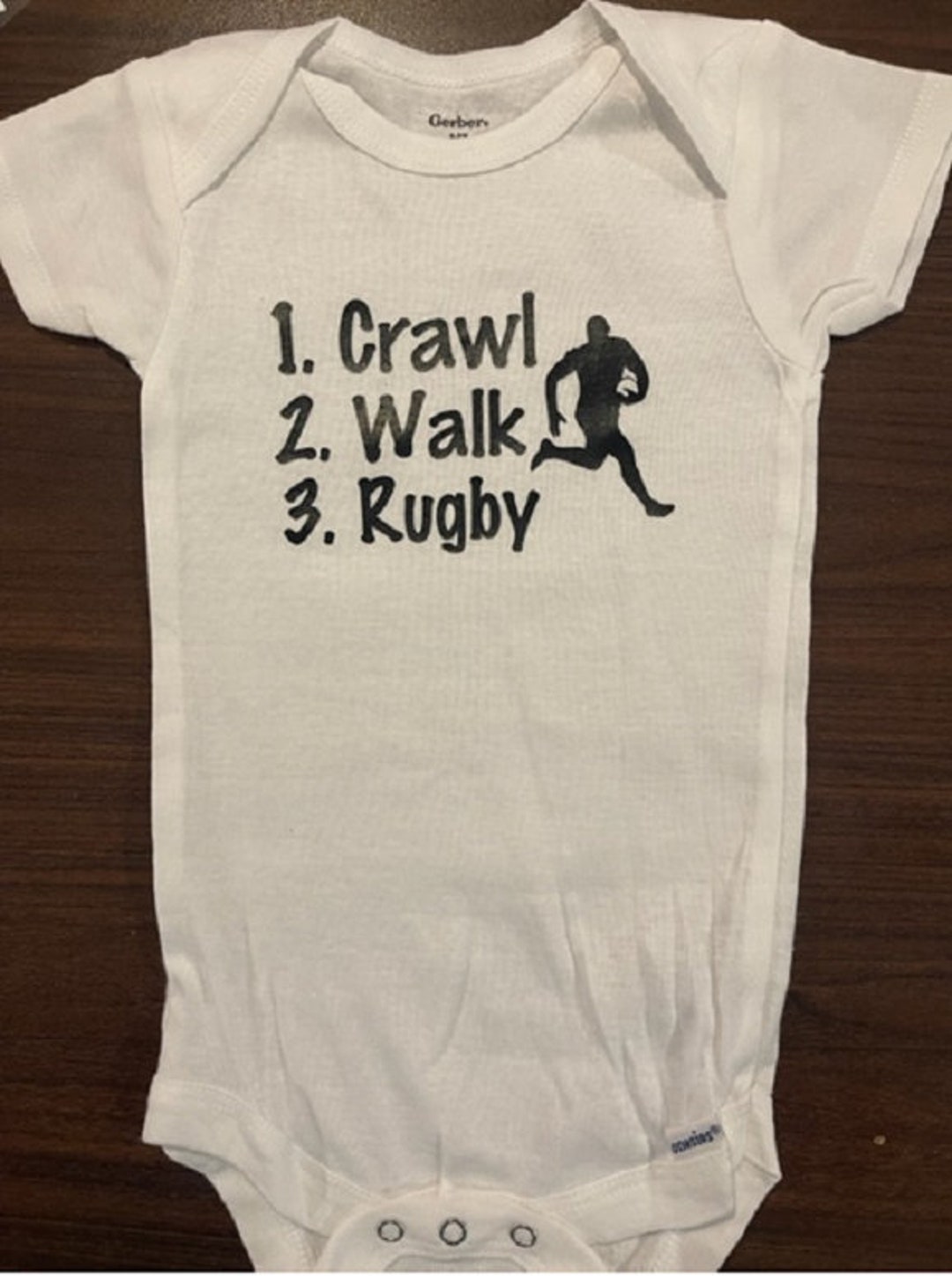 Crawl Walk Rugby Onesie ® Rugby Baby Clothes Rugby Baby Announcement