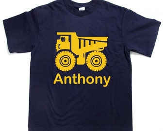 Camiseta personalizada para caminhão basculante, camiseta infantil para meninos e jovens