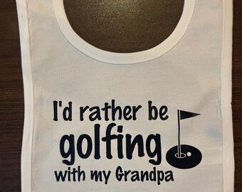 Babero divertido de golf para bebé: ropa deportiva para bebés, abuelo golfista