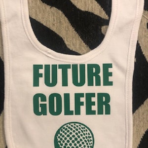 Golf baby bib - future golfer - golfing shower gift - infant sports clothes clothing - pregnancy announcement