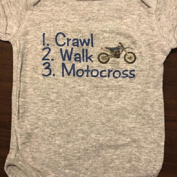 Motocross Baby Onesie ®: Dirt Bike Infant One Piece Bodysuit Boy Shower Gift