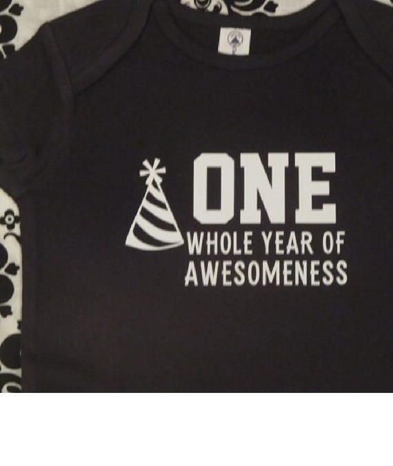 First Birthday Onesie ® One Year Old Infant One Piece Bodysuit Age 1 Baby Tee