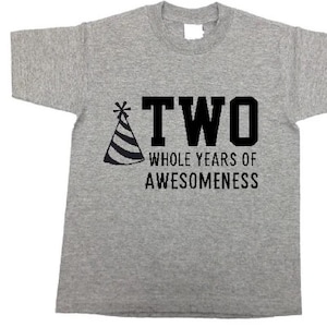 Shirt 2-jarige verjaardag: grappig peuter-T-shirt &#39;Two Years of Awesomeness&#39;