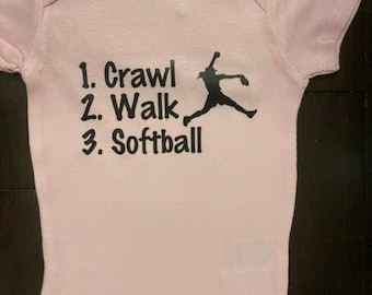 Softball Baby Girl Onesie ® Future Athlete Infant One Piece Bodysuit Clothing