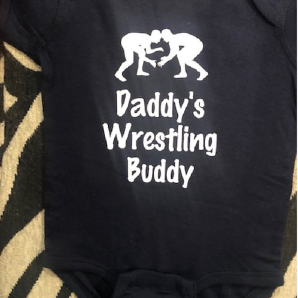 Wrestling baby onesie ® - Daddy's wrestling buddy - Wrestling baby clothes - Wrestle baby announcement - Wrestling baby boy