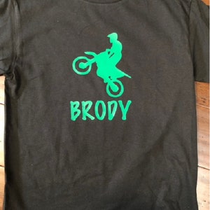 Personalized Dirt Bike T-Shirt: Custom Name Tee for Kids
